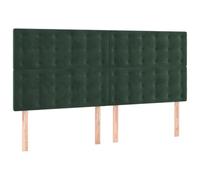 vidaXL Cabecero con Luces LED Cabecero de Cama Cabezal Tapizado para Cama de Matrimonio Mueble Dormitorio Interior Terciopelo Verde Oscuro 180x5x118/128 cm