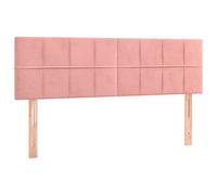vidaXL Cabecero con Luces LED Cabecero de Cama Cabezal Tapizado para Cama de Matrimonio Mueble Dormitorio Interior Terciopelo Rosa 144x5x78/88 cm