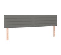 vidaXL Cabecero con Luces LED Cabecero de Cama Cabezal Tapizado para Cama de Matrimonio Mueble Dormitorio Interior Tela Gris Oscuro 200x5x78/88 cm