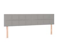 vidaXL Cabecero tapizado con luces LED para cama de matrimonio Gris claro 160x5x78/88 cm