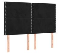 vidaXL Cabecero con Luces LED Cabecero de Cama Cabezal Tapizado para Cama de Matrimonio Mueble Dormitorio Terciopelo Negro 144x5x118/128 cm