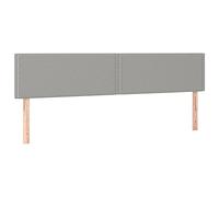 vidaXL Cabecero con Luces LED Cabecero de Cama Cabezal Tapizado para Cama de Matrimonio Mueble Dormitorio Interior Tela Gris Claro 180x5x78/88 cm