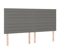 vidaXL Cabecero con Luces LED Cabecero de Cama Cabezal Tapizado para Cama de Matrimonio Mueble Dormitorio Tela Gris Oscuro 180x5x118/128 cm