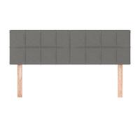 vidaXL Cabecero con Luces LED Cabecero de Cama Cabezal Tapizado para Cama de Matrimonio Mueble Dormitorio Interior Tela Gris Oscuro 144x5x78/88 cm