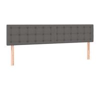 vidaXL Cabecero con Luces LED Cabecero de Cama Cabezal Tapizado para Cama de Matrimonio Mueble Dormitorio Cuero Sintético Gris 160x5x78/88 cm