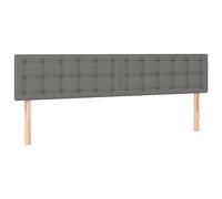 vidaXL Cabecero con Luces LED Cabecero de Cama Cabezal Tapizado para Cama de Matrimonio Mueble Dormitorio de Tela Gris Oscuro 180x5x78/88 cm