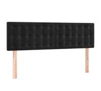 vidaXL Cabecero con Luces LED Cabecero de Cama Cabezal Tapizado para Cama de Matrimonio Mueble Dormitorio de Terciopelo Negro 144x5x78/88 cm