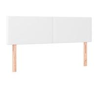 vidaXL Cabecero con Luces LED Cabecero de Cama Cabezal Tapizado para Cama de Matrimonio Mueble Dormitorio Interior Cuero Sintético Blanco 144x5x78/88 cm