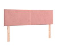 vidaXL Cabecero tapizado con luces LED para cama de matrimonio Terciopelo Rosa 144x5x78/88 cm