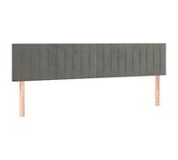 vidaXL Cabecero tapizado con luces LED para cama de matrimonio Terciopelo gris claro 200x5x78/88 cm