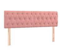 vidaXL Cabecero con Luces LED Cabecero de Cama Cabezal Tapizado para Cama de Matrimonio Mueble Dormitorio Interior Terciopelo Rosa 144x7x78/88 cm