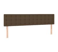 vidaXL Cabecero con Luces LED Cabecero de Cama Cabezal Tapizado para Cama de Matrimonio Mueble Dormitorio de Tela Marrón Oscuro 180x5x78/88 cm