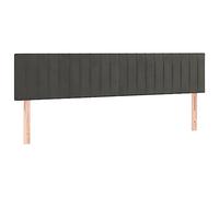 vidaXL Cabecero con Luces LED Cabecero de Cama Cabezal Tapizado para Cama de Matrimonio Mueble Dormitorio Interior Terciopelo Gris Oscuro 200x5x78/88 cm