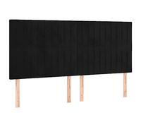 vidaXL Cabecero con Luces LED Cabecero de Cama Cabezal Tapizado para Cama de Matrimonio Mueble Dormitorio Terciopelo Negro 200x5x118/128 cm