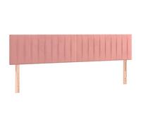 vidaXL Cabecero con Luces LED Cabecero de Cama Cabezal Tapizado para Cama de Matrimonio Mueble Dormitorio Interior Terciopelo Rosa 160x5x78/88 cm