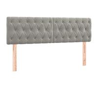 Cabecero Con Led De Terciopelo Gris Claro 160x7x78/88 Cm Vidaxl