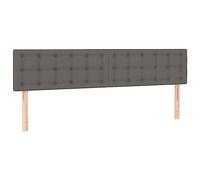 vidaXL Cabecero con Luces LED Cabecero de Cama Cabezal Tapizado para Cama de Matrimonio Mueble Dormitorio Cuero Sintético Gris 200x5x78/88 cm