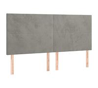 vidaXL Cabecero con Luces LED Cabecero de Cama Cabezal Tapizado para Cama de Matrimonio Mueble Dormitorio Terciopelo Gris Claro 200x5x118/128 cm