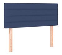 vidaXL Cabecero con Luces LED Cabecero de Cama Cabezal Tapizado para Cama Individual Mueble Dormitorio Interior Tela Azul 100x5x78/88 cm