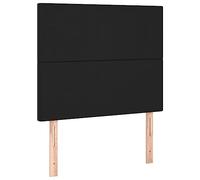 Cabecero con luces LED cuero sintético negro 100x5x118/128 cm