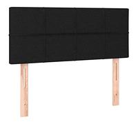 vidaXL Cabecero con Luces LED Cabecero de Cama Cabezal Tapizado para Cama Individual Mueble Dormitorio Interior Tela Negro 100x5x78/88 cm