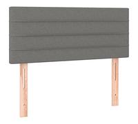 vidaXL Cabecero con Luces LED Cabecero de Cama Cabezal Tapizado para Cama Individual Mueble Dormitorio Interior Tela Gris Oscuro 90x5x78/88 cm