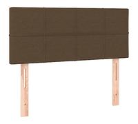 vidaXL Cabecero con Luces LED Cabecero de Cama Cabezal Tapizado para Cama Individual Mueble Dormitorio Interior Tela Marrón Oscuro 90x5x78/88 cm