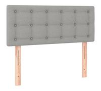 vidaXL Cabecero con Luces LED Cabecero de Cama Cabezal Tapizado para Cama Individual Mueble Dormitorio Interior Tela Gris Claro 90x5x78/88 cm