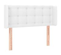 vidaXL Cabecero con Luces LED Cabecero de Cama Cabezal Tapizado para Cama Individual Mueble Dormitorio Interior Cuero Sintético Blanco 103x16x78/88 cm