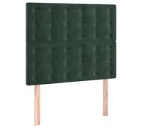 Cabecero con luces LED terciopelo verde oscuro 90x5x118/128 cm