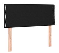 vidaXL Cabecero con Luces LED Cabecero de Cama Cabezal Tapizado para Cama Individual Mueble Dormitorio Interior Tela Negro 100x5x78/88 cm