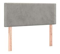 vidaXL Cabecero con Luces LED Cabecero de Cama Cabezal Tapizado para Cama Individual Mueble Dormitorio Interior Terciopelo Gris Claro 80x5x78/88 cm