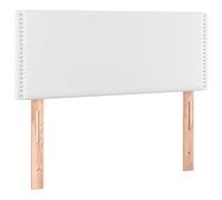 vidaXL Cabecero de cama tapizado con luces LED para cama individual blanco 100x5x78/88 cm