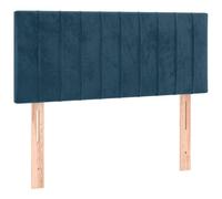 vidaXL Cabecero con Luces LED Cabecero de Cama Cabezal Tapizado para Cama Individual Mueble Dormitorio Interior Terciopelo Azul Oscuro 90x5x78/88 cm