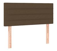 vidaXL Cabecero con Luces LED Cabecero de Cama Cabezal Tapizado para Cama Individual Mueble Dormitorio Interior Tela Marrón Oscuro 90x5x78/88 cm