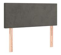 vidaXL Cabecero con Luces LED Cabecero de Cama Cabezal Tapizado para Cama Individual Mueble Dormitorio Interior Terciopelo Gris Oscuro 100x5x78/88 cm