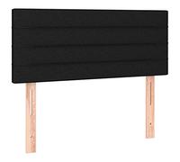 vidaXL Cabecero con Luces LED Cabecero de Cama Cabezal Tapizado para Cama Individual Mueble Dormitorio Interior Tela Negro 100x5x78/88 cm