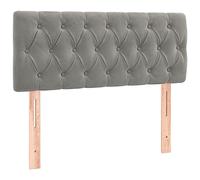 vidaXL Cabecero con Luces LED Cabecero de Cama Cabezal Tapizado para Cama Individual Mueble Dormitorio Interior Terciopelo Gris Claro 90x7x78/88 cm