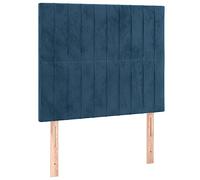 vidaXL Cabecero con Luces LED Cabecero de Cama Cabezal Tapizado para Cama Individual Mueble Dormitorio Interior Terciopelo Azul Oscuro 90x5x118/128 cm
