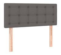 vidaXL Cabecero con Luces LED Cabecero de Cama Cabezal Tapizado para Cama Individual Mueble Dormitorio Interior Cuero Sintético Gris 100x5x78/88 cm