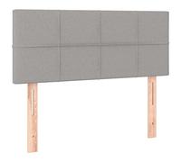 vidaXL Cabecero con Luces LED Cabecero de Cama Cabezal Tapizado para Cama Individual Mueble Dormitorio Interior Tela Gris Claro 90x5x78/88 cm