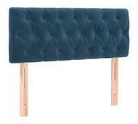 vidaXL Cabecero con Luces LED Cabecero de Cama Cabezal Tapizado para Cama Individual Mueble Dormitorio Interior Terciopelo Azul Oscuro 90x7x78/88 cm