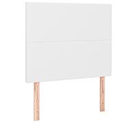 vidaXL Cabecero con Luces LED Cabecero de Cama Cabezal Tapizado para Cama Individual Mueble Dormitorio Interior Cuero Sintético Blanco 100x5x118/128 cm