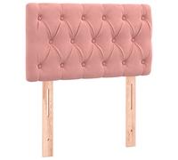 vidaXL Cabecero con Luces LED Cabecero de Cama Cabezal Tapizado para Cama Individual Mueble Dormitorio Interior Terciopelo Rosa 80x7x78/88 cm