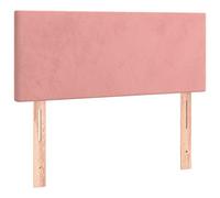 vidaXL Cabecero con Luces LED Cabecero de Cama Cabezal Tapizado para Cama Individual Mueble Dormitorio Interior Terciopelo Rosa 90x5x78/88 cm