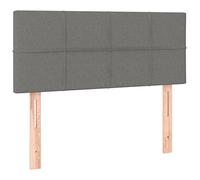 vidaXL Cabecero con Luces LED Cabecero de Cama Cabezal Tapizado para Cama Individual Mueble Dormitorio Interior Tela Gris Oscuro 100x5x78/88 cm