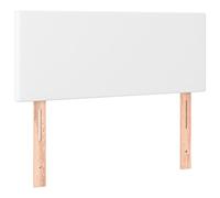 vidaXL Cabecero con Luces LED Cabecero de Cama Cabezal Tapizado para Cama Individual Mueble Dormitorio Interior Cuero Sintético Blanco 80x5x78/88 cm