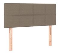 vidaXL Cabecero con Luces LED Cabecero de Cama Cabezal Tapizado para Cama Individual Mueble Dormitorio Interior Tela Gris Taupe 90x5x78/88 cm