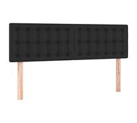 vidaXL Cabecero con Luces LED Cabecero de Cama Cabezal Tapizado para Cama de Matrimonio Mueble Dormitorio Cuero Sintético Negro 144x5x78/88 cm