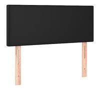 vidaXL Cabecero con Luces LED Cabecero de Cama Cabezal Tapizado para Cama Individual Mueble Dormitorio Interior Cuero Sintético Negro 80x5x78/88 cm